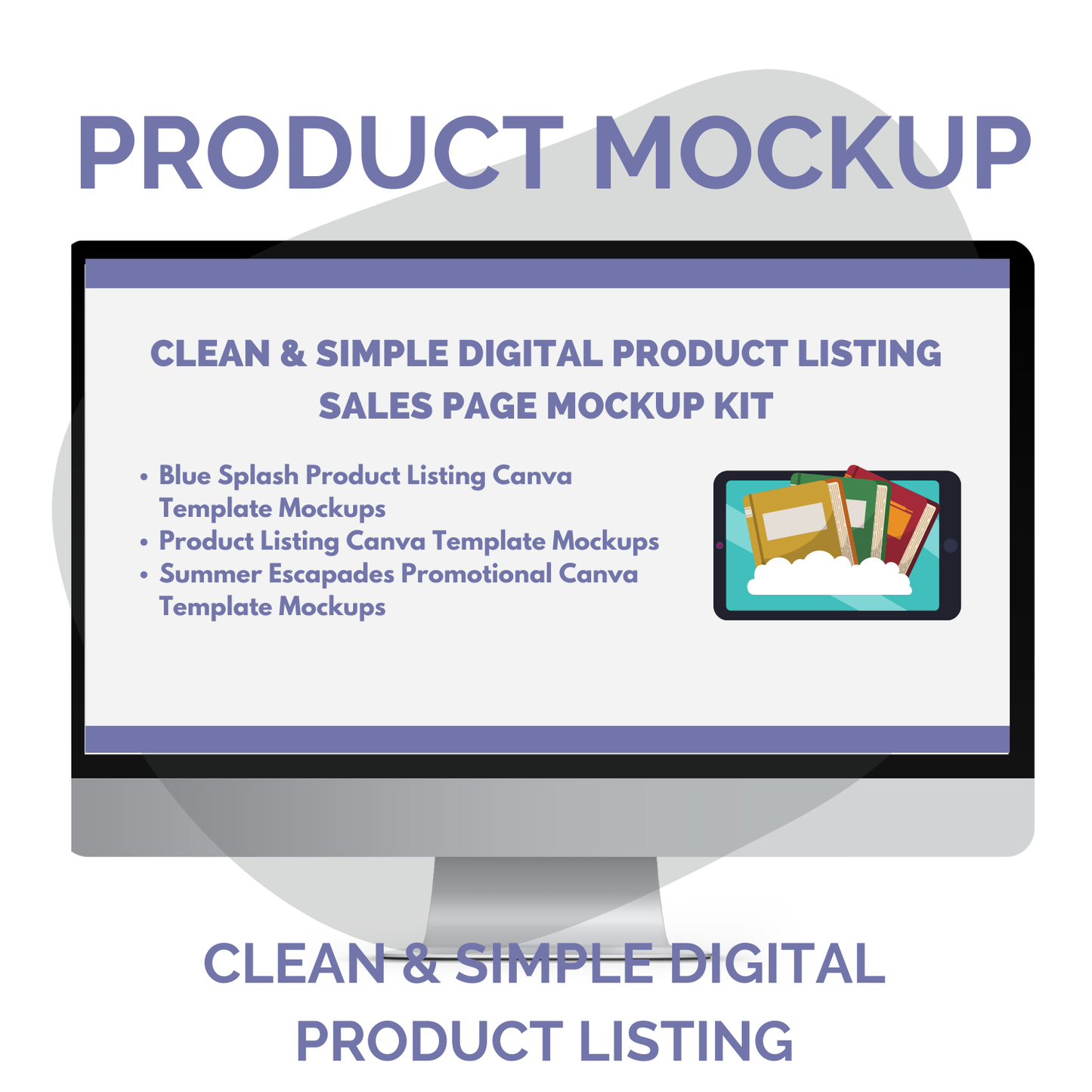 BUNDLE: Clean & Simple Digital Product Listing Canva Mockups