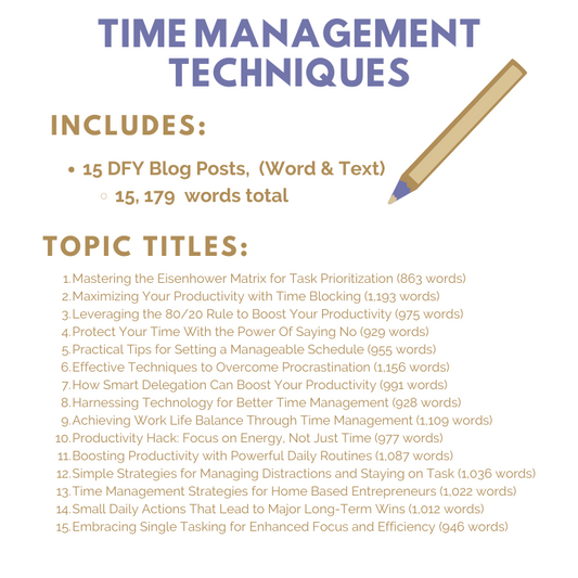 DFY Content: Time Management Techniques