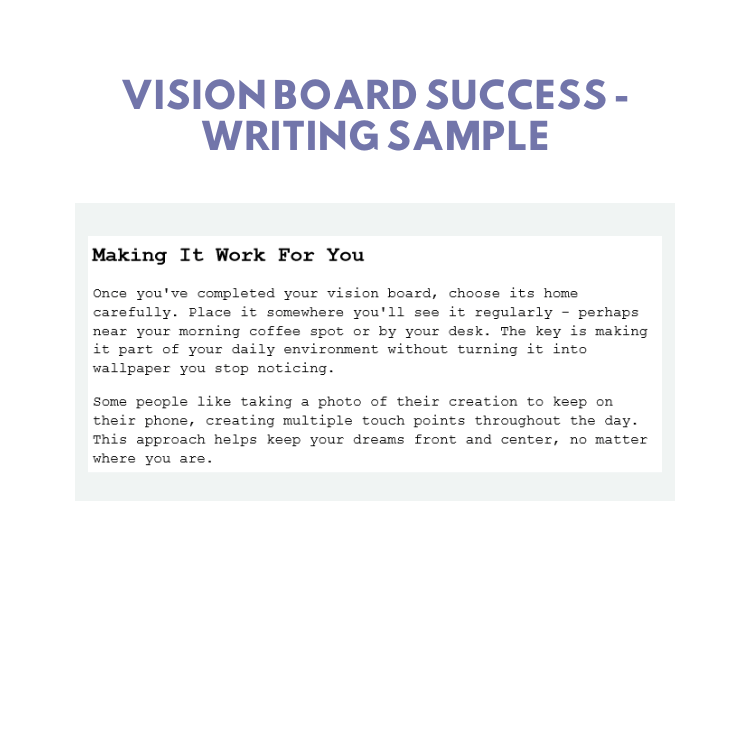 DFY Content: Vision Board Success