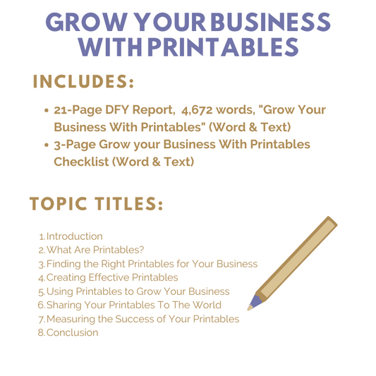 Grow Your Business with Printables PLR – Report + Checklist
