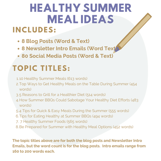 DFY Content: Healthy Summer Meal Ideas