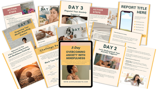 5-Day Mindfulness Challenge PLR – Editable Canva + Email Content to Help Your Audience Overcome Anxiety