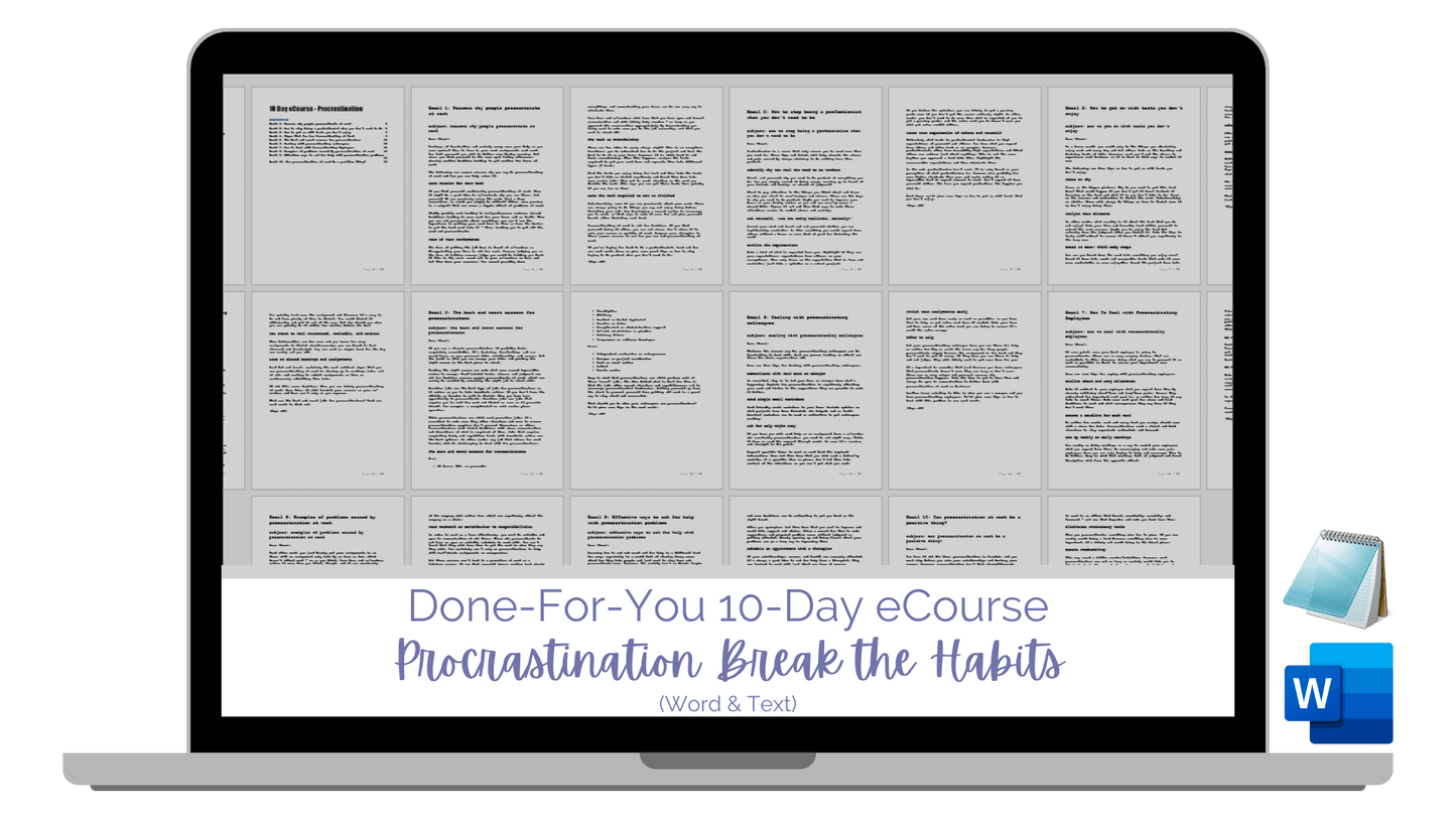 Done-For-You Report & eCourse: Procrastination