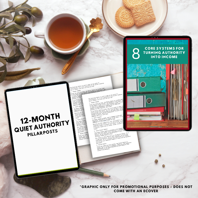 Quiet Authority PLR Bundle – 8 Core Systems + 12 Months of Editable Content