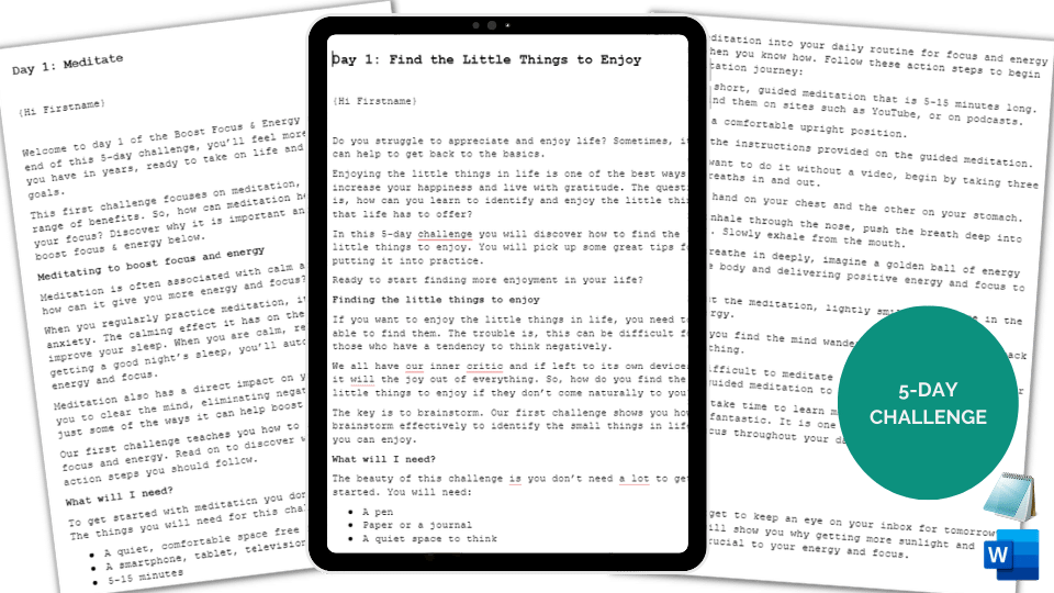 Done-For-You Challenge: Enjoy Little Things In Life