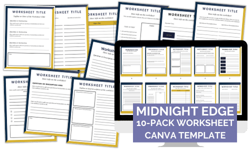 Midnight Edge Worksheet Canva Templates