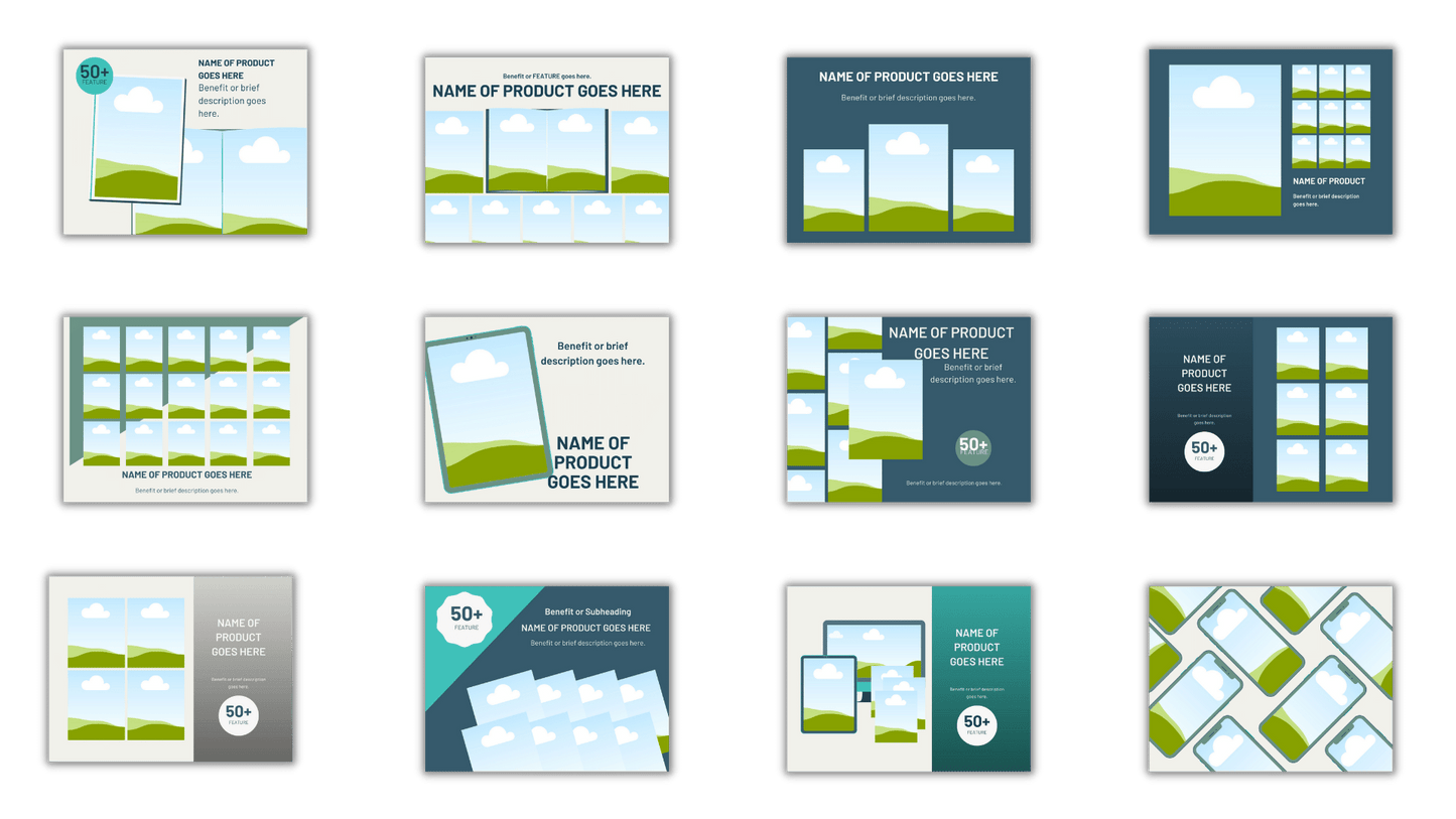 Blue Splash Product Listing Canva Template Mockups