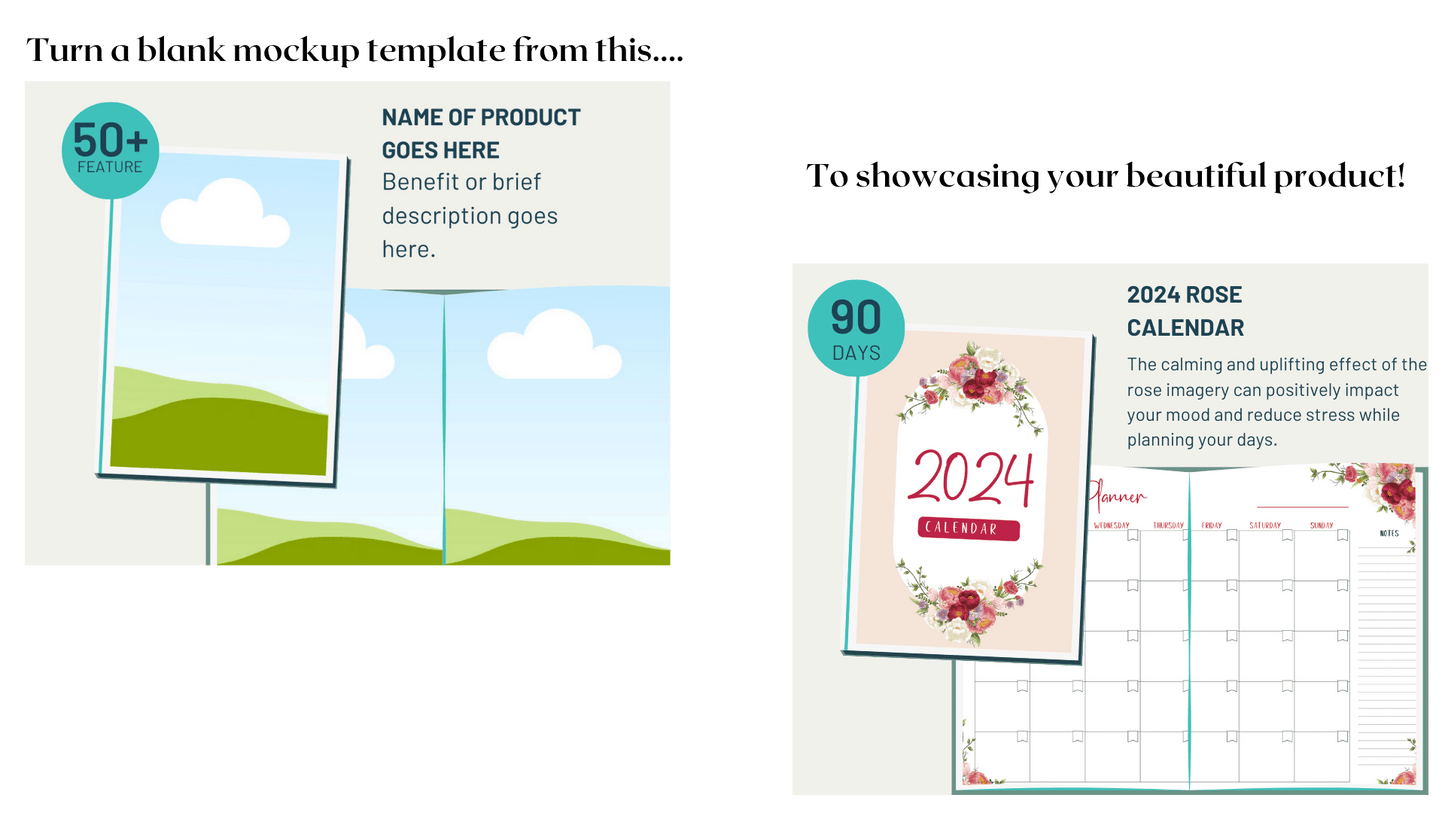 Blue Splash Product Listing Canva Template Mockups