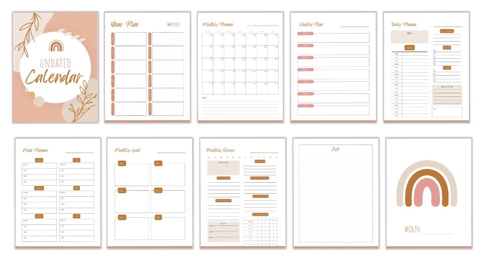 CANVA TEMPLATE TOOLKIT: UNDATED CALENDAR