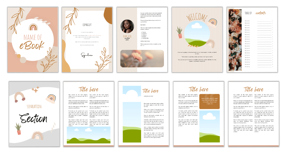 CANVA TEMPLATE TOOLKIT: UNDATED CALENDAR