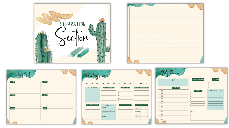 CANVA TEMPLATE TOOLKIT: UNDATED CALENDAR