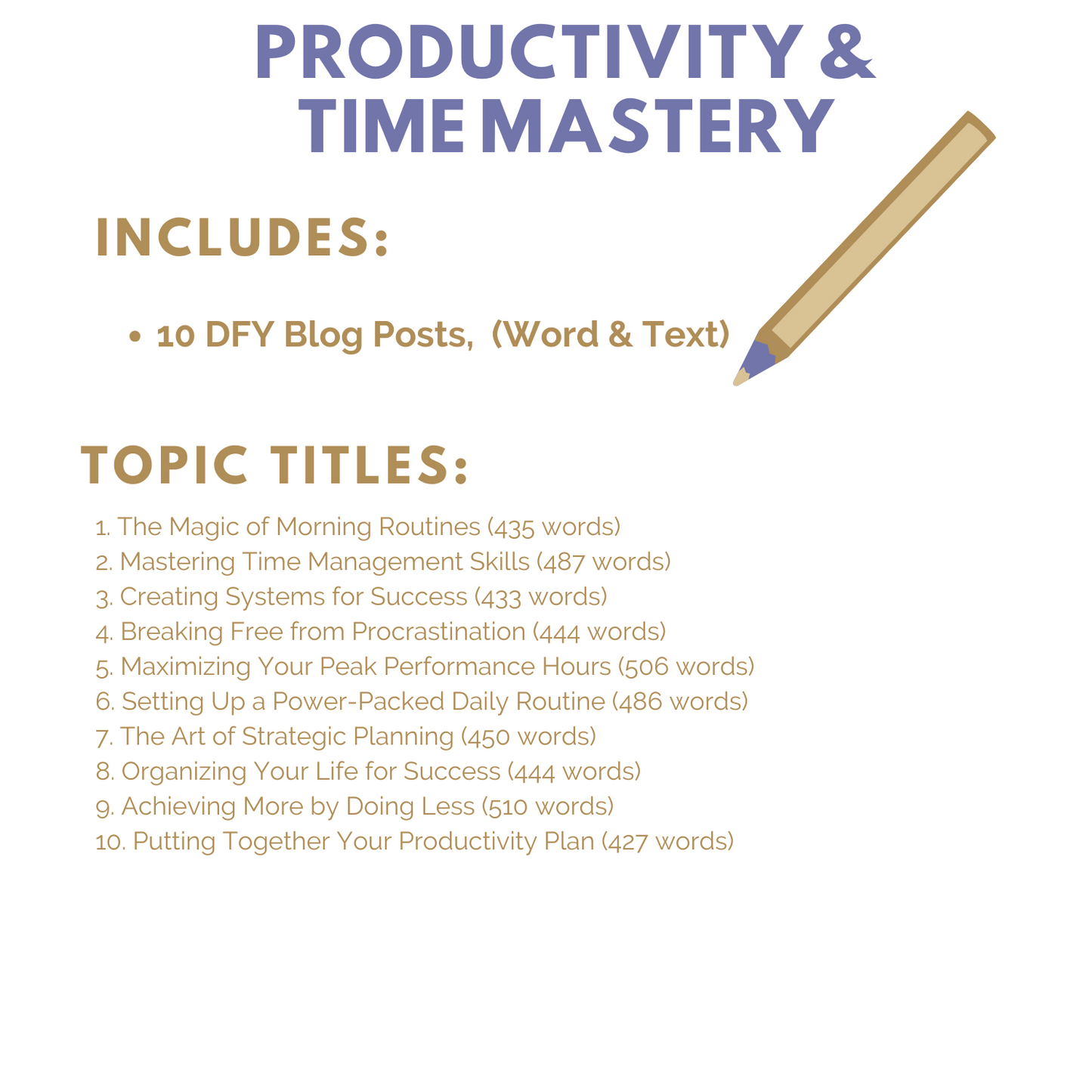 DFY Content: Productivity & Time Mastery