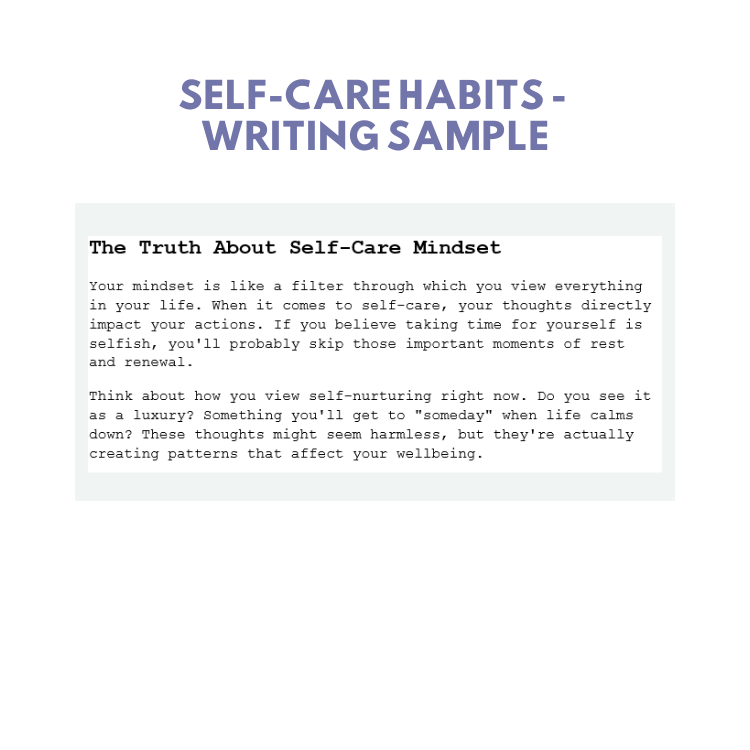 DFY Content: Self-Care Habits