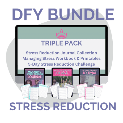 Stress Reduction PLR Triple Bundle – Editable Canva Journals, Workbook + Challenge