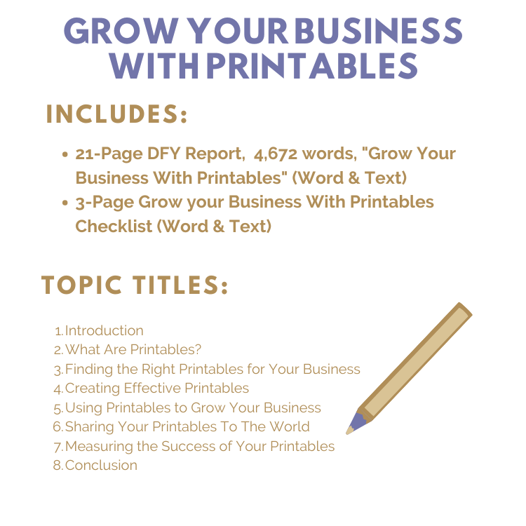 Grow Your Business with Printables PLR – Report + Checklist