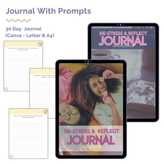 Stress Reduction Journal PLR Bundle – Editable DFY Journals With Prompts (3-Pack)