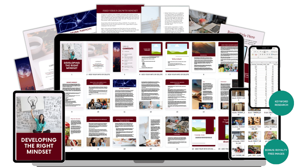 Done-For-You Report & eCourse: Developing the Right Mindset