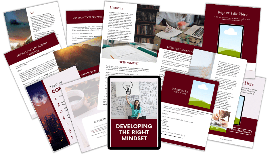 Done-For-You Report & eCourse: Developing the Right Mindset