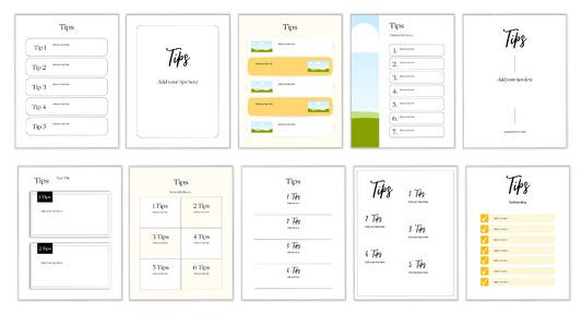 CANVA TEMPLATE BUNDLE: Tip Sheets
