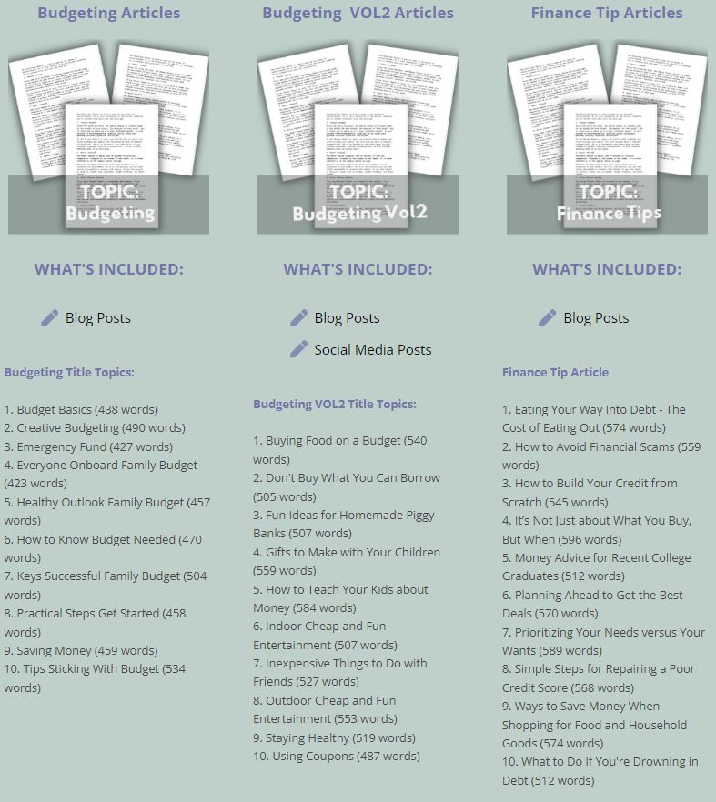 DFY Bundle: Finance PLR