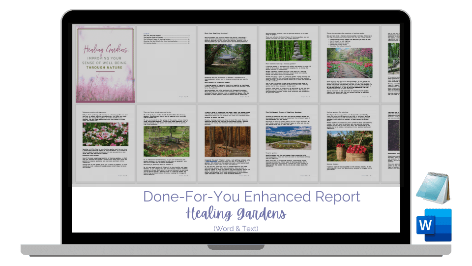 Healing Gardens Blog Series PLR – Editable Canva Report + Marketing Kit
