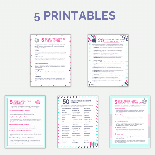 Stress Reduction PLR Triple Bundle – Editable Canva Journals, Workbook + Challenge