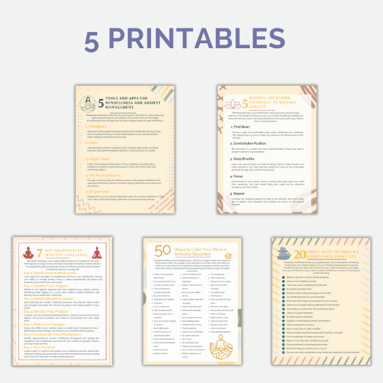 Canva Template: Overcoming Anxiety With Mindfulness Workbook