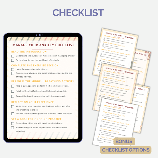 Canva Template: Overcoming Anxiety With Mindfulness Workbook