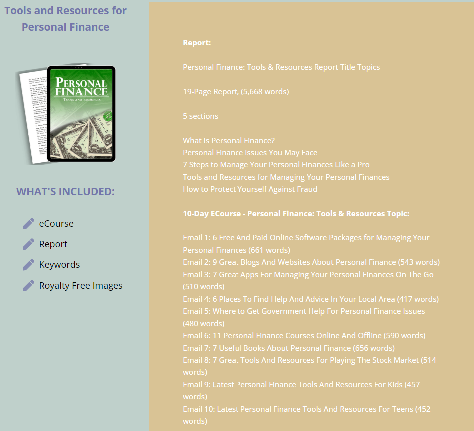 DFY Bundle: Finance PLR