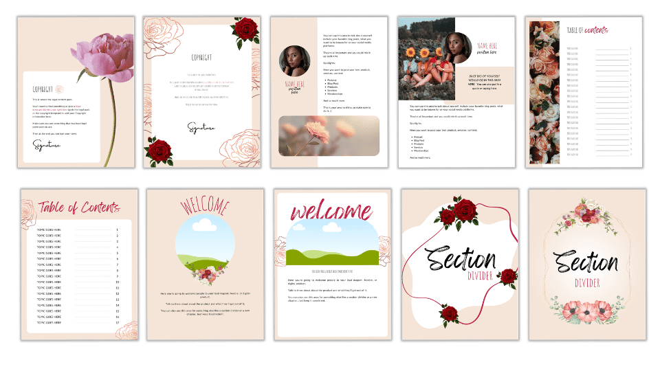 CANVA TEMPLATE TOOLKIT: UNDATED CALENDAR