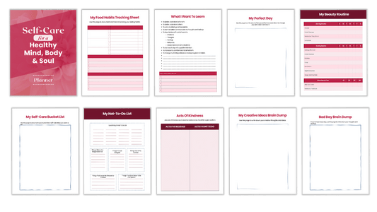 Canva Template: Total Self-Care Workbook Planner