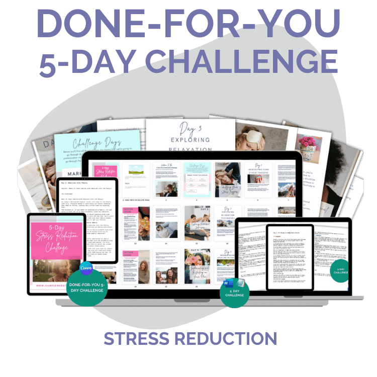 Stress Reduction PLR Triple Bundle – Editable Canva Journals, Workbook + Challenge