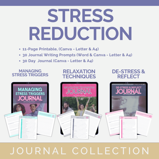 Stress Reduction Journal PLR Bundle – Editable DFY Journals With Prompts (3-Pack)