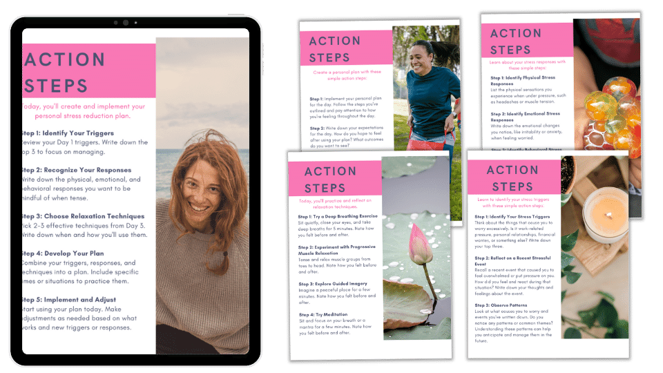 Stress Reduction PLR Triple Bundle – Editable Canva Journals, Workbook + Challenge