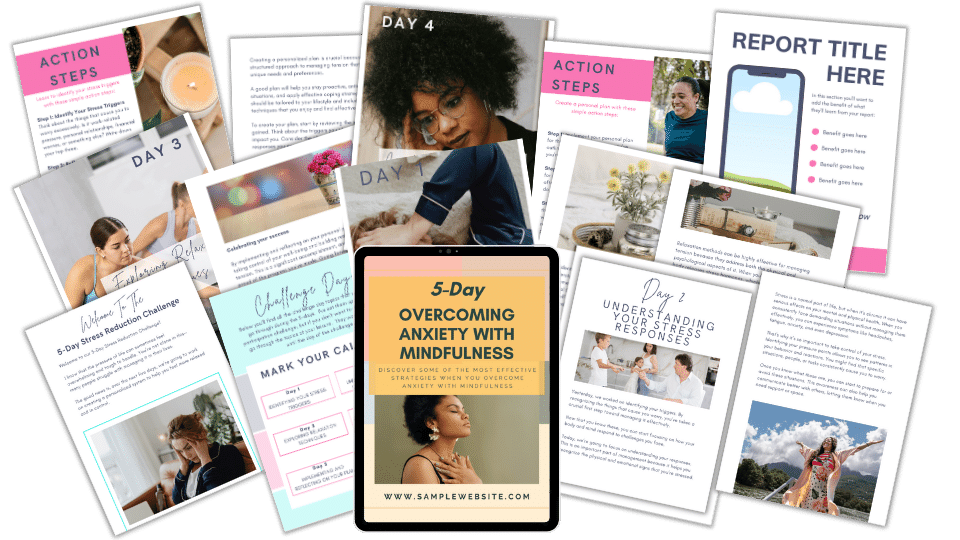 Stress Reduction PLR Triple Bundle – Editable Canva Journals, Workbook + Challenge