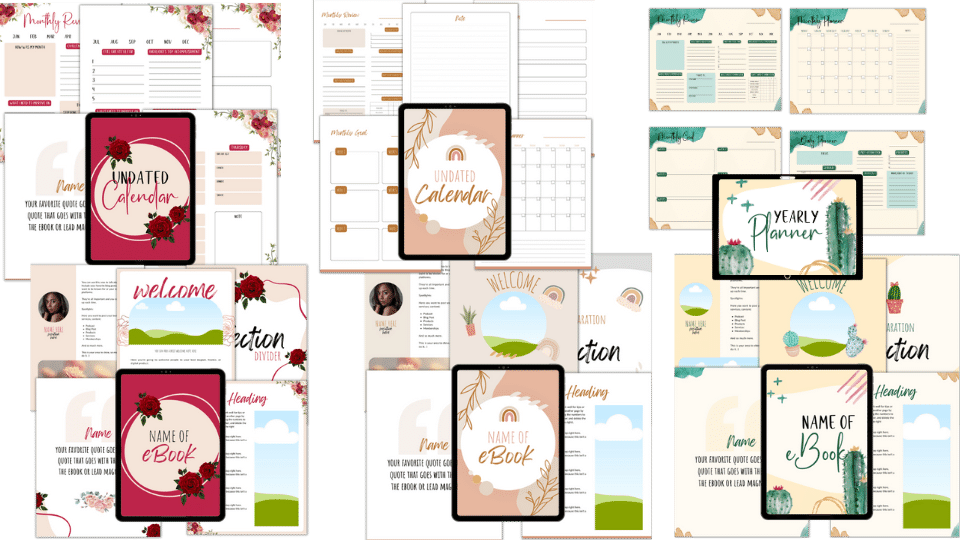 CANVA TEMPLATE TOOLKIT: UNDATED CALENDAR
