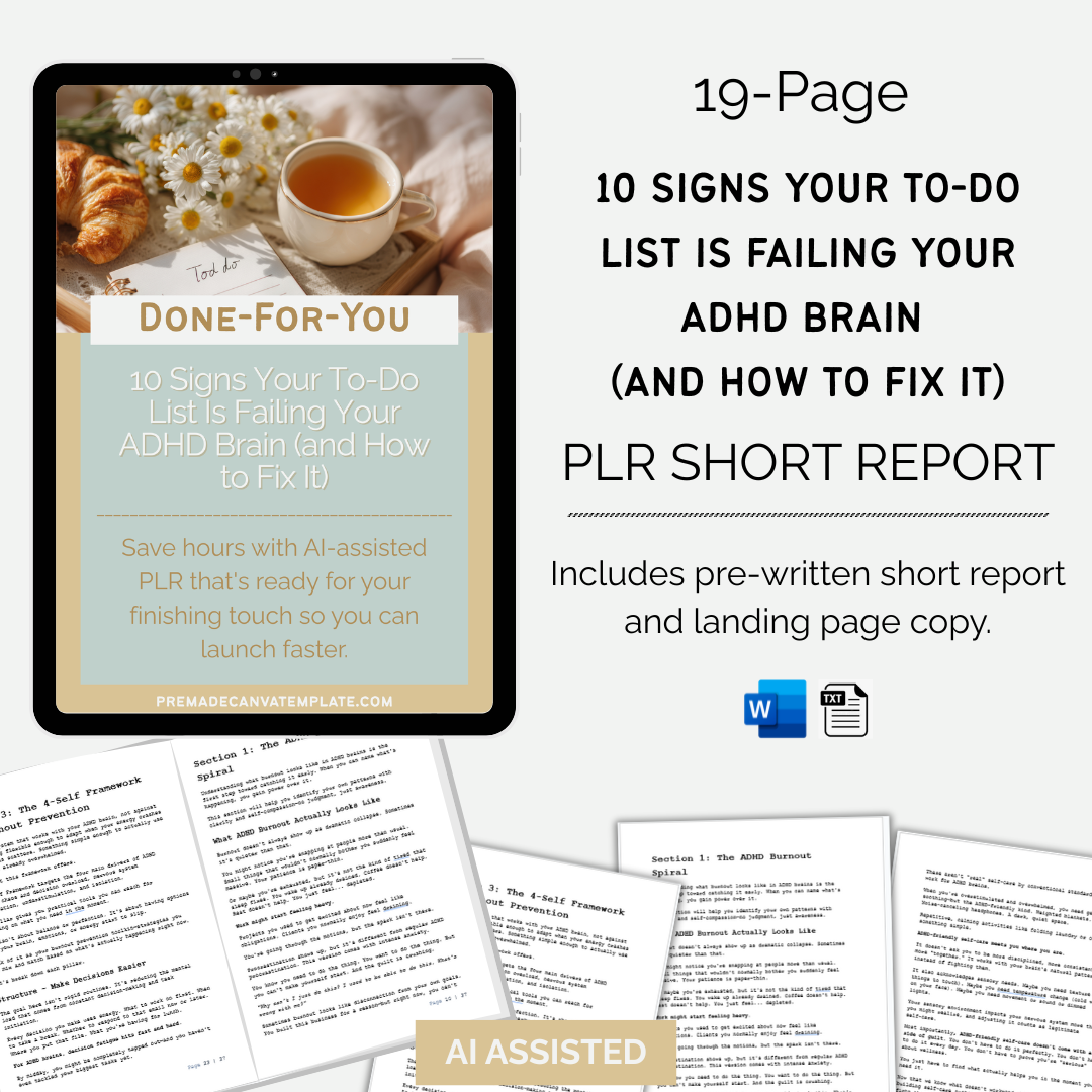 10 Signs Your To-Do List Is Failing Your ADHD Brain (and How to Fix It) | PLR Short Report