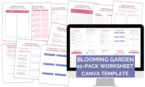Blooming Wonders Worksheet Canva Templates