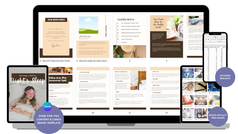 Done-For-You Report & eCourse: Getting A Better Nights Sleep