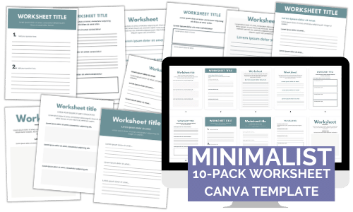 Minimalist Worksheet Canva Templates